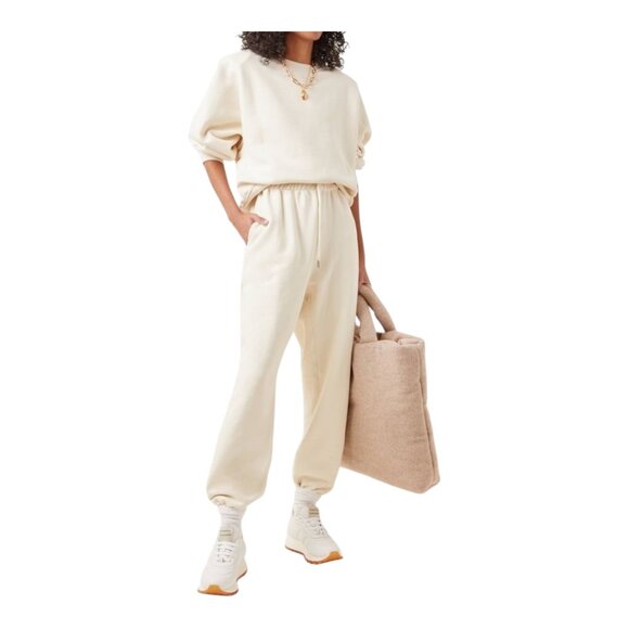 The Frankie Shop Vanessa Cotton Jersey Sweatpants in Off-White - Picture 9 of 10